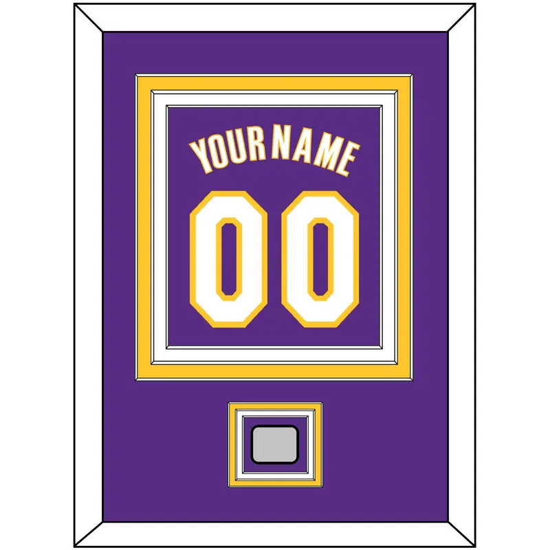 Los Angeles Name & Number With Finals Patch - Road Purple (1999-2004) - Triple Mat 2