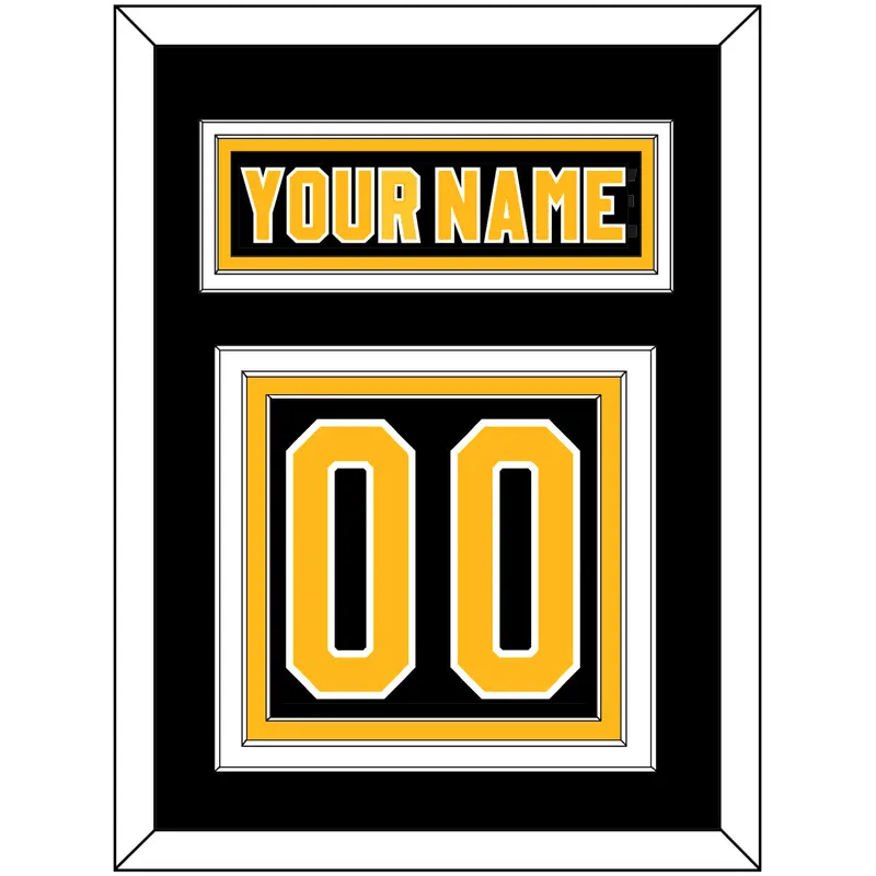 Pittsburgh Nameplate & Number (Back) - Road Black (1980-1981) - Triple Mat 2