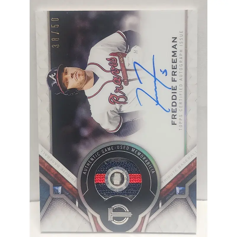 Freddie Freeman 2021 Topps Tribute Certified Patch Auto #38/50