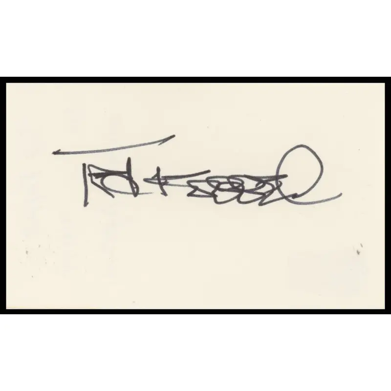 Ted Koppel Nightline Authentic Signed 3x5 Index Card Autographed BAS #BR26811