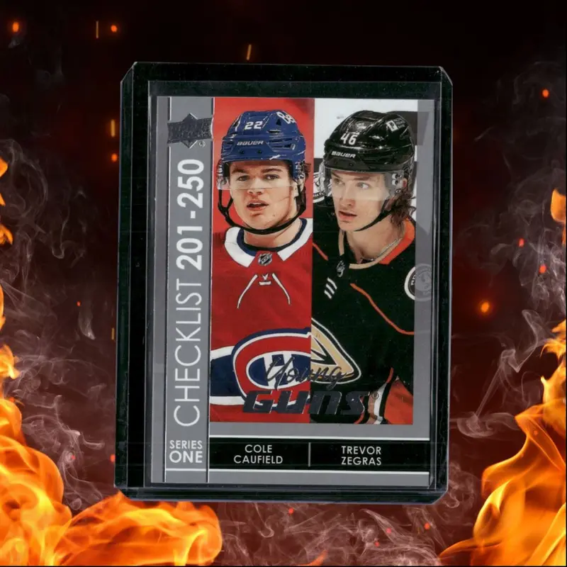 2021-22 Upper Deck Cole Caufield / Trevor Zegras Young Guns Checklist (C) Rookie