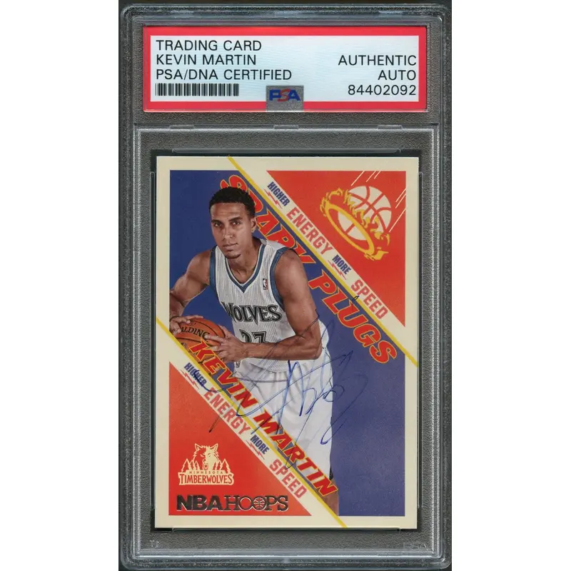 2013-14 NBA Hoops#2 Kevin Martin Signed Card AUTO PSA Slabbed Timberwolves