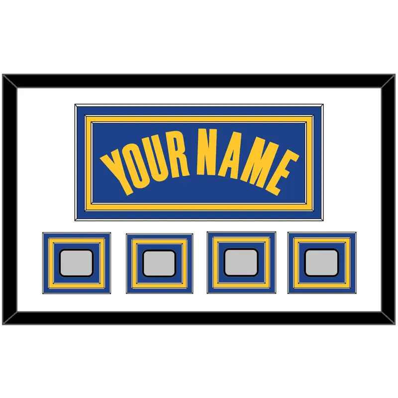 Golden State Name & 4 Finals Patches - Blue Icon - Triple Mat 1