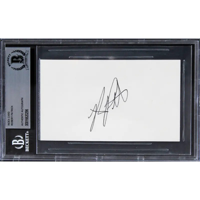 Robert Patrick Terminator 2 Authentic Signed 3x5 Index Card BAS Slabbed 1