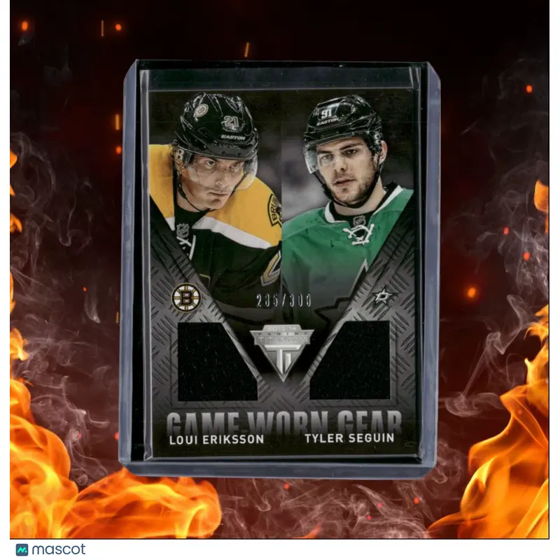 2013-14 Panini Titanium Loui Eriksson / Tyler Seguin Game Worn Gear Dual Jersey