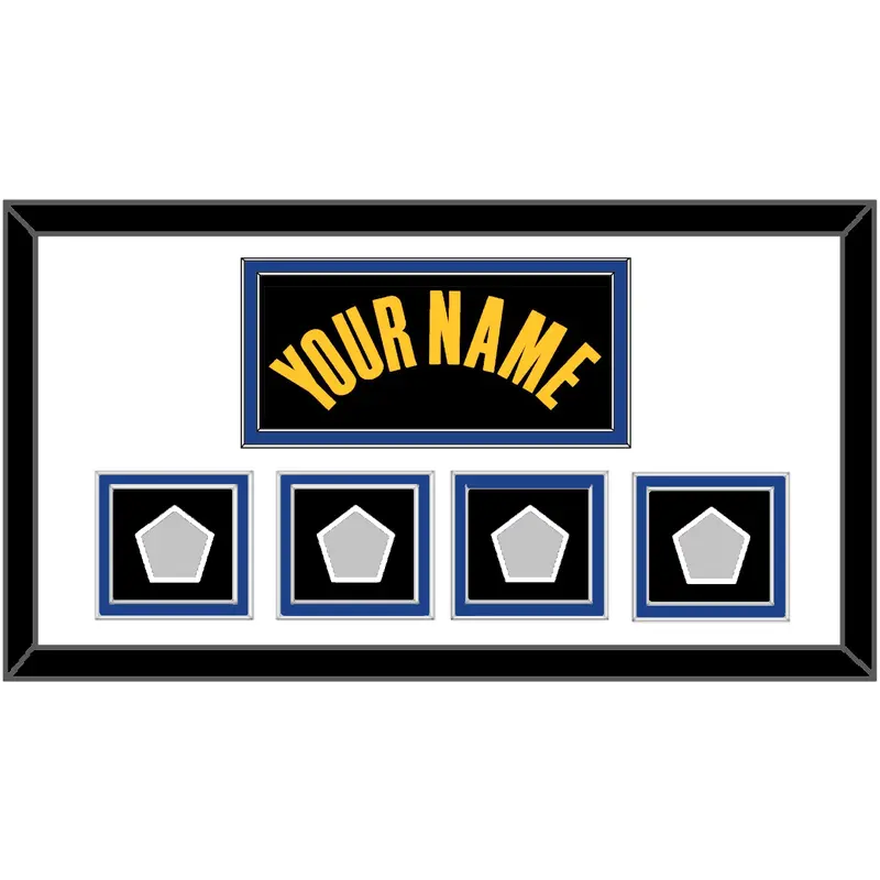 Golden State Name & 4 Finals Patches - Black City (2021-2022) - Double Mat 1
