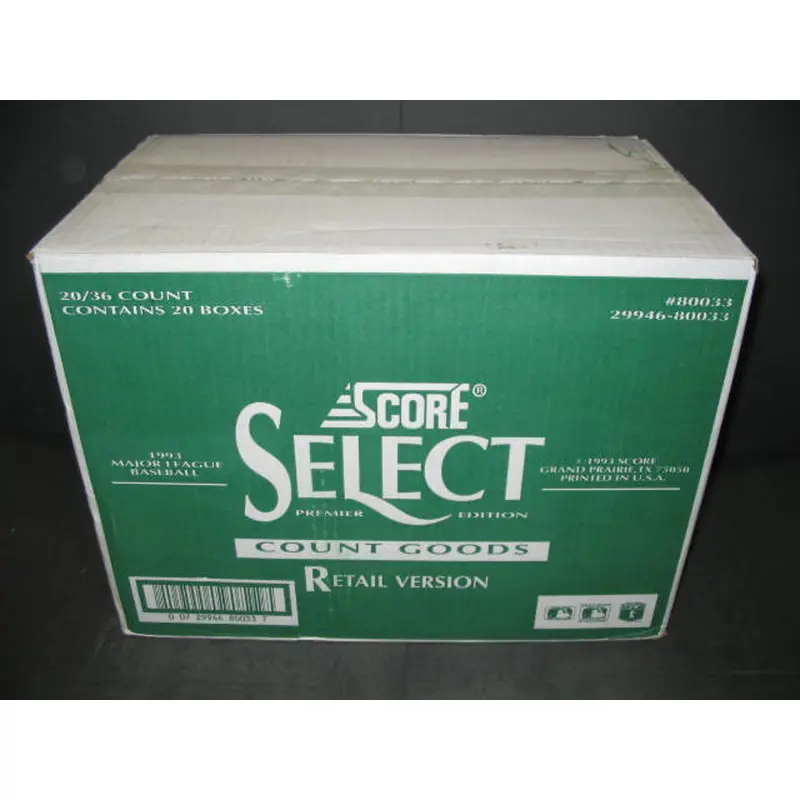 1993 Score Select Baseball Case (20 Box) (Retail)
