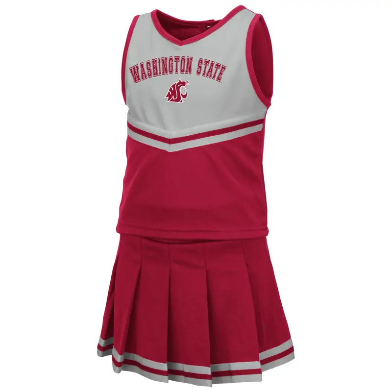 Toddler Crimson and Grey Cheerleader Outfit