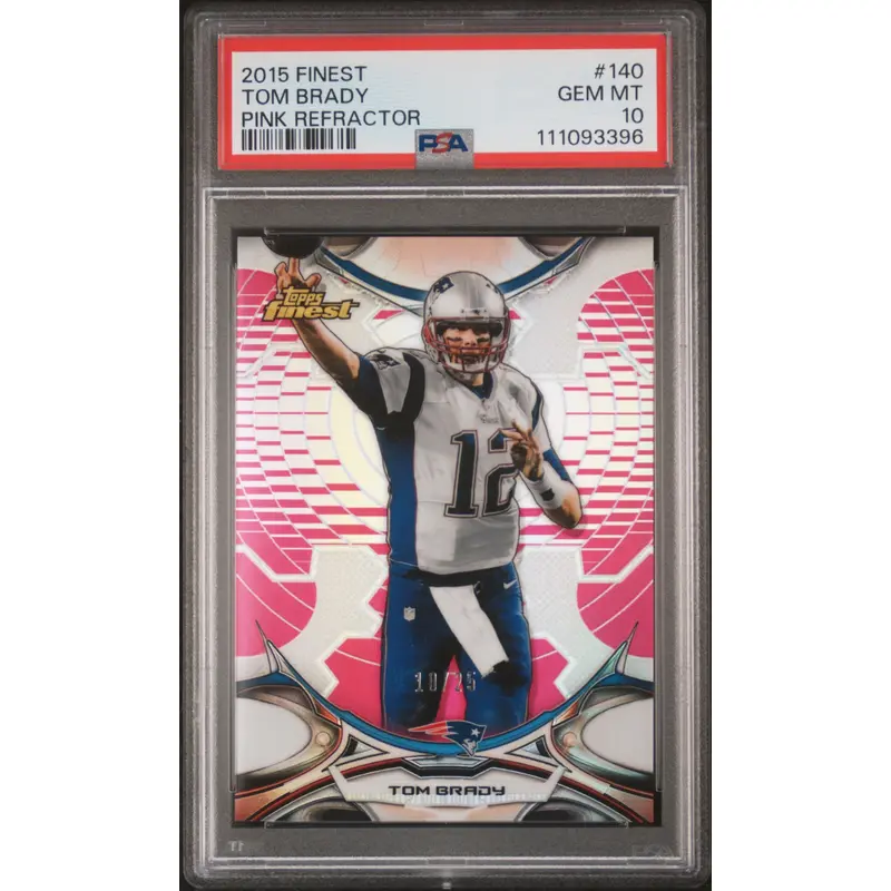 Tom Brady 2015 Topps Finest Pink Refractor #10/25 PSA 10 Gem Mint