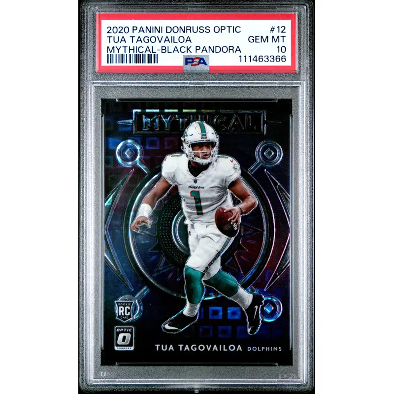 Tua Tagovailoa 2020 Donruss Optic Mythical Black Pandora #12/25 PSA 10 Gem Mint