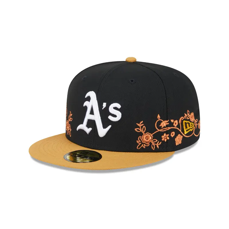 New Era - 59Fifty Fitted - FLORAL VINE - Oakland Athletics - Black