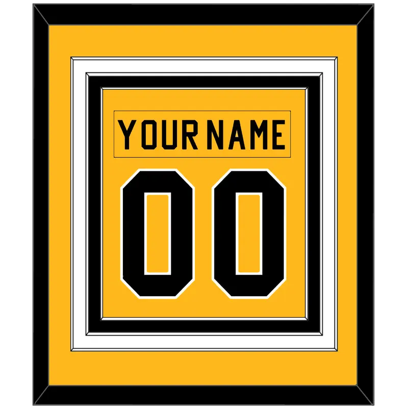Pittsburgh Nameplate & Number (Back) Combined - Alternate Gold (1981-1983) - Triple Mat 2