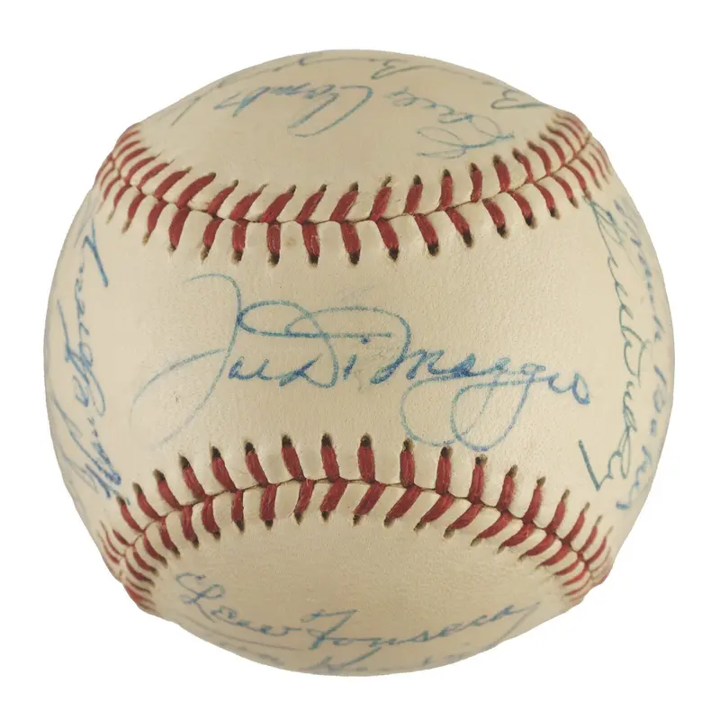 1920's-50's Yankees Legends HOF Signed Baseball Joe Dimaggio JSA COA
