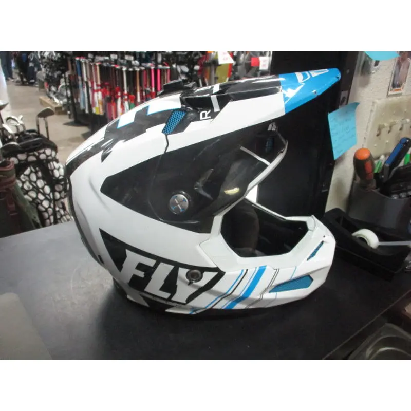 Used Fly Racing Formula Motocross Helmet Size Large 59-60cm w/ Extra Visor