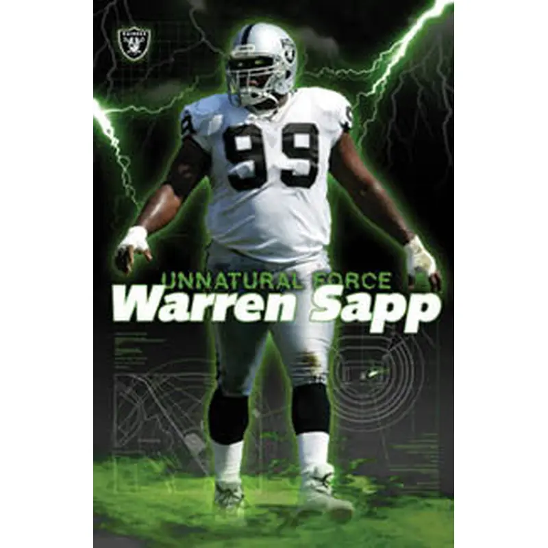 Warren Sapp "Unnatural Force" Oakland Raiders Poster - Costacos 2004