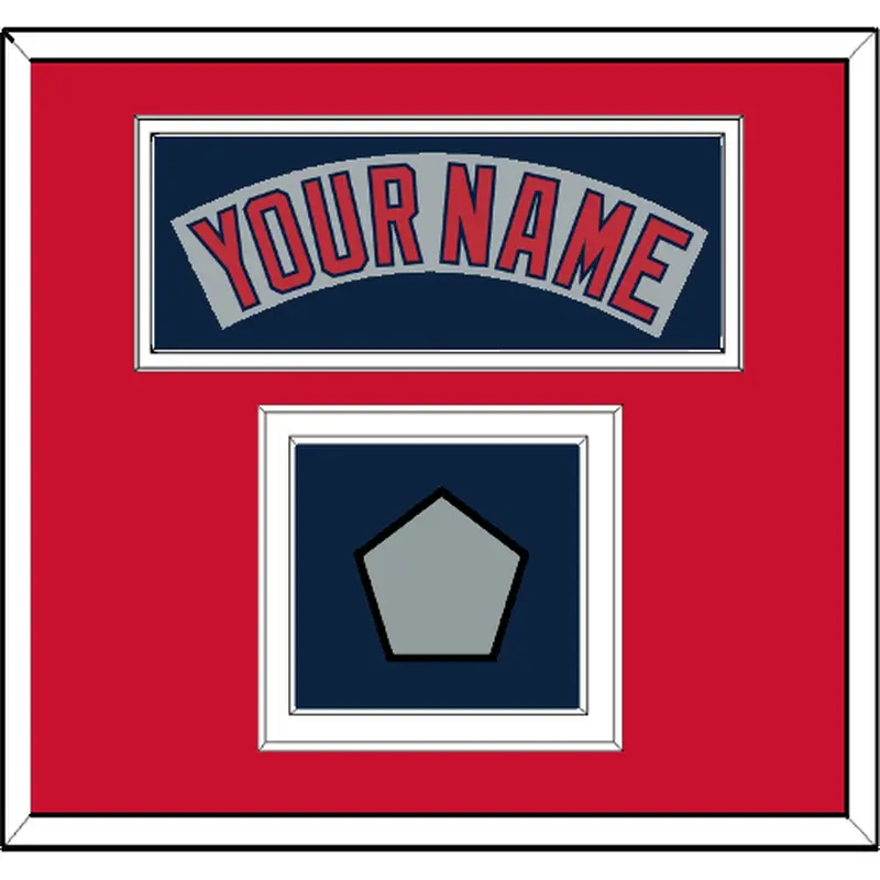 Boston Nameplate & World Series Jersey Patch - Road Gray (1990-2008) - Double Mat 3