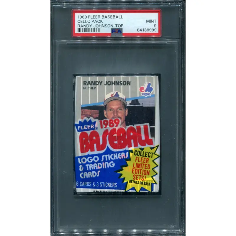 1989 Fleer Baseball Unopened Cello Pack PSA 9 Johnson Top *6999
