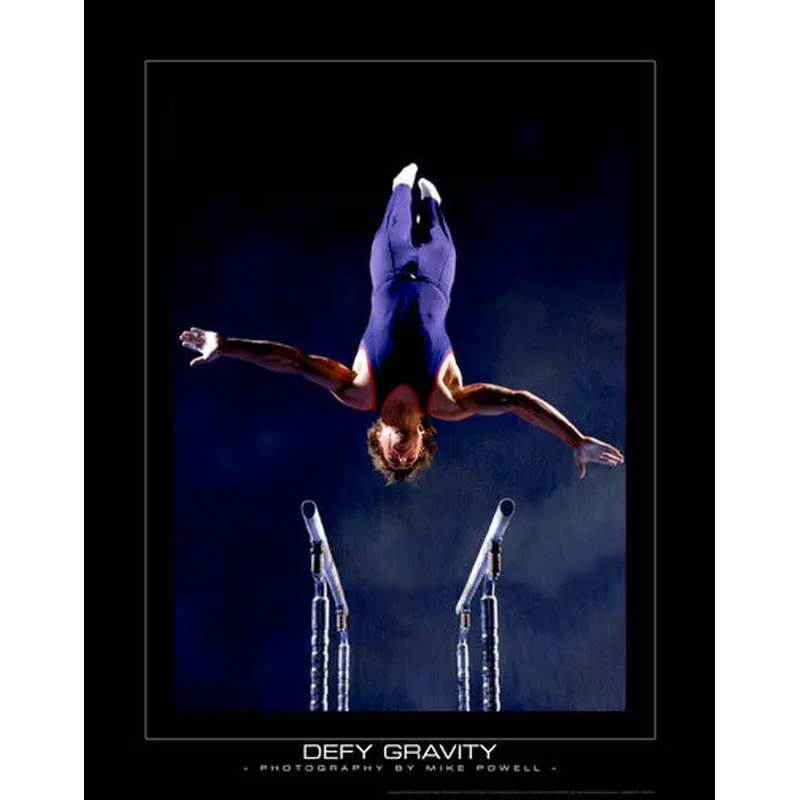 Men's Gymnastics "Defy Gravity" (Parallel Bars) Motivational Poster