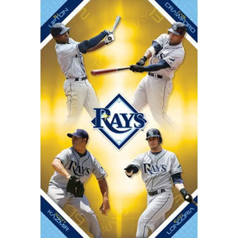Tampa Bay Rays "Superstars" Poster (Crawford, Longoria, Kazmir, Upton) - Costacos 2008