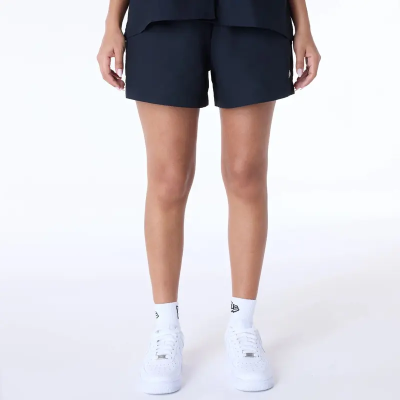 Womens New Era Cotton Black Shorts