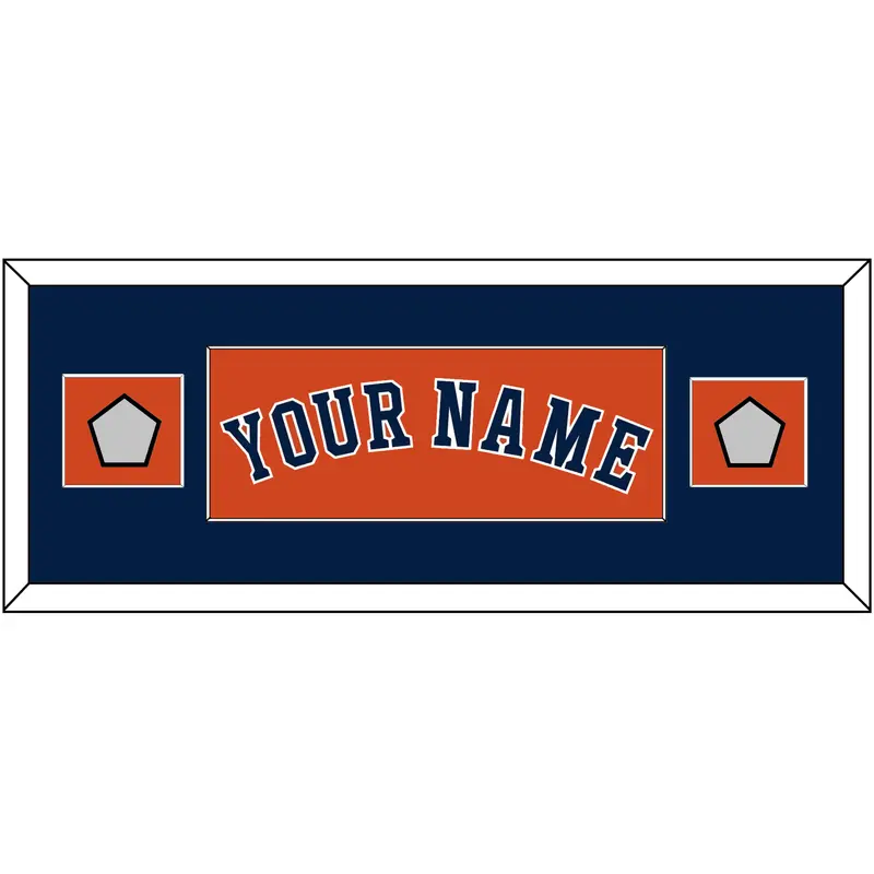 Houston Name & 2 World Series Jersey Patches - Alternate Orange - Single Mat 4