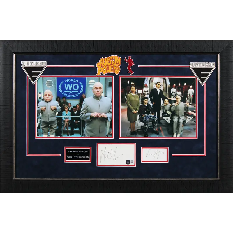 Mike Myers & Verne Troyer Austin Powers Signed Framed Display BAS #BL98249