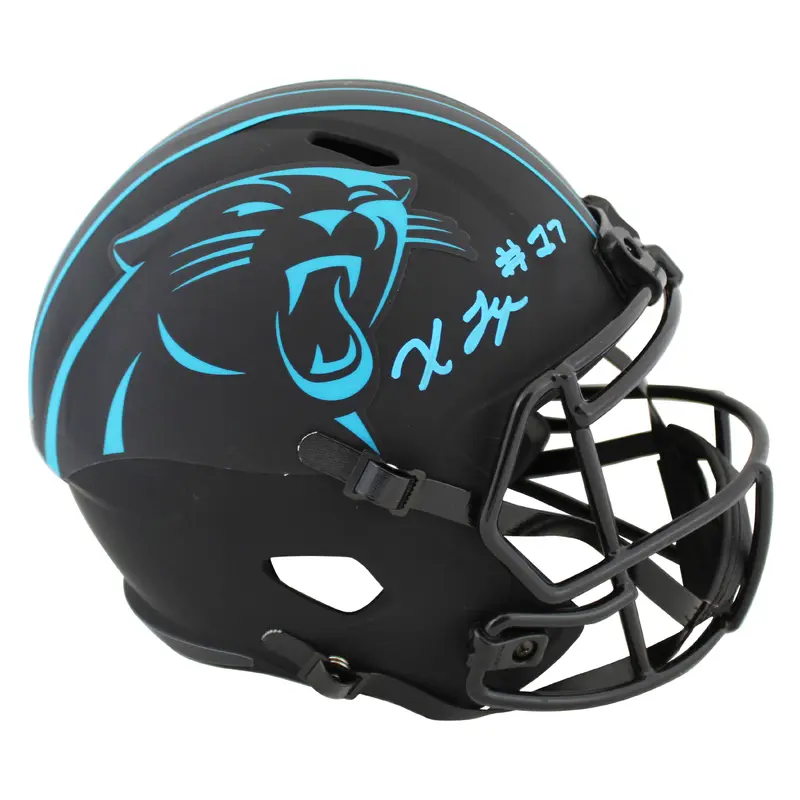 Panthers Xavier Legette Signed Eclipse Full Size Speed Rep Helmet BAS Witnessed