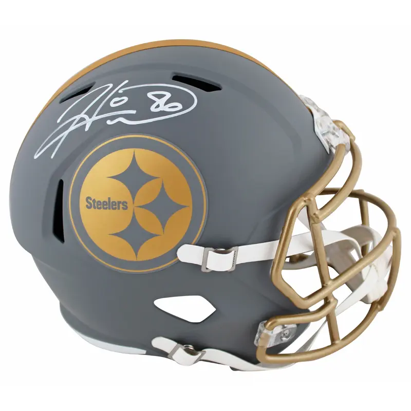 Steelers Hines Ward Signed Slate Full Size Speed Rep Helmet BAS Witnessed