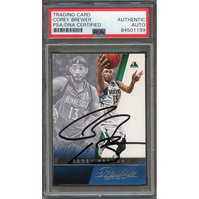 2014-15 Panini Prestige #8 Corey Brewer Signed Card AUTO PSA Slabbed Timberwolves