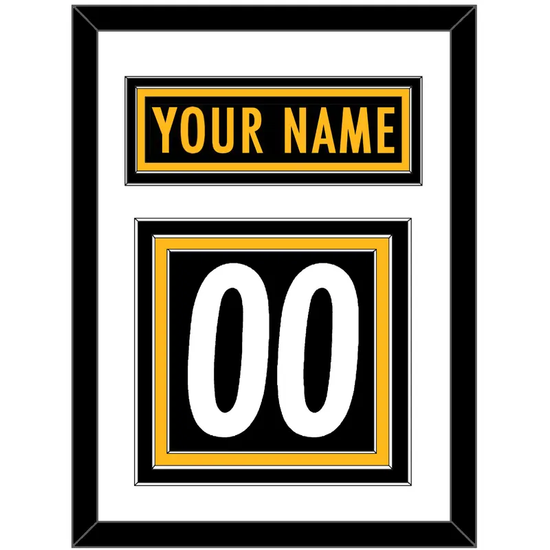 Pittsburgh Nameplate & Number (Back) - Home Black - Triple Mat 1