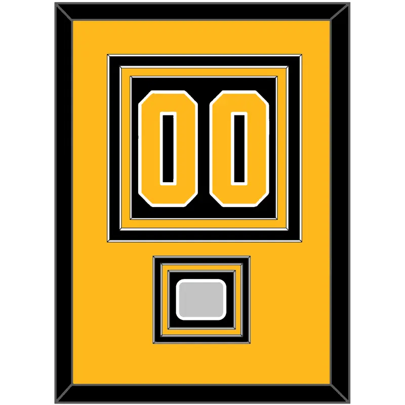 Pittsburgh Number (Back) & Stanley Cup Finals Patch - Home Black - Triple Mat 3