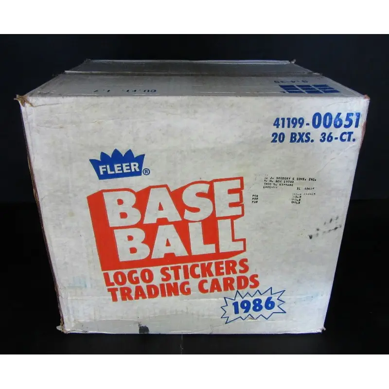 1986 Fleer Baseball Unopened Wax Case (20 Box) (Sealed)