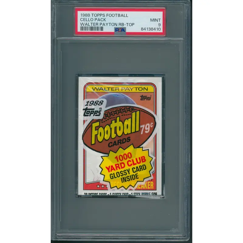 1988 Topps Football Unopened Cello Pack PSA 9 Payton RB Top *8410