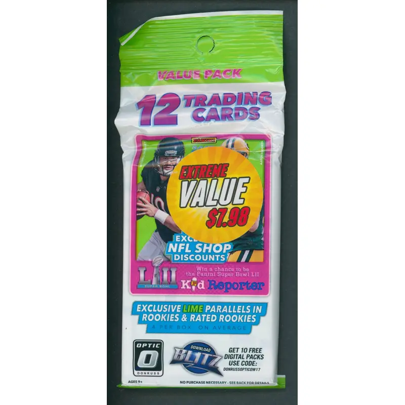 2017 Panini Donruss Optic Football Unopened Value Pack (12 Cards)