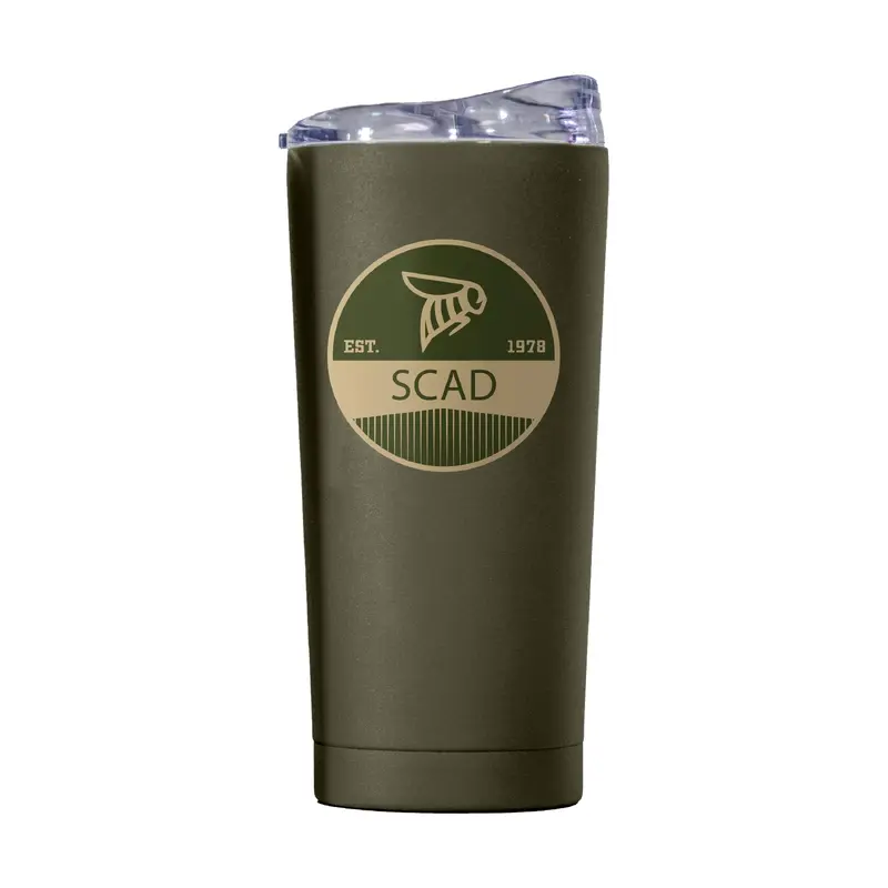 Savannah College 20oz Olive Badge Powder Coat Tumbler