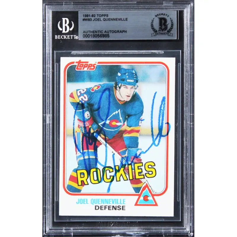 Rockies Joel Quenneville Authentic Signed 1981 Topps #W83 Card BAS Slabbed