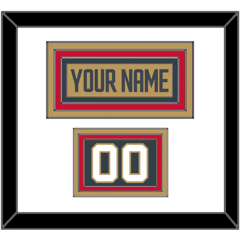 Vegas Nameplate & Number (Shoulder) - Alternate Gold - Triple Mat 1