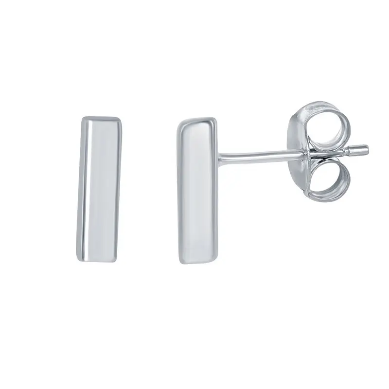 Sterling Silver, Small Bar Stud Earrings