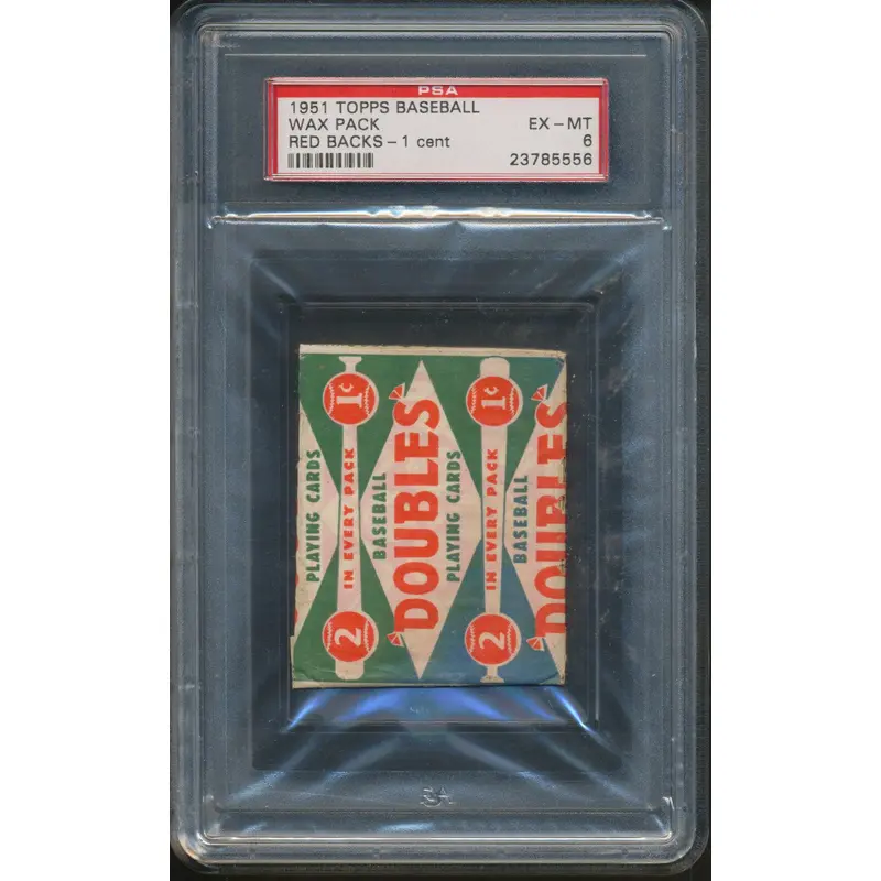 1951 Topps Baseball Red Back Unopened Wax Pack PSA 6