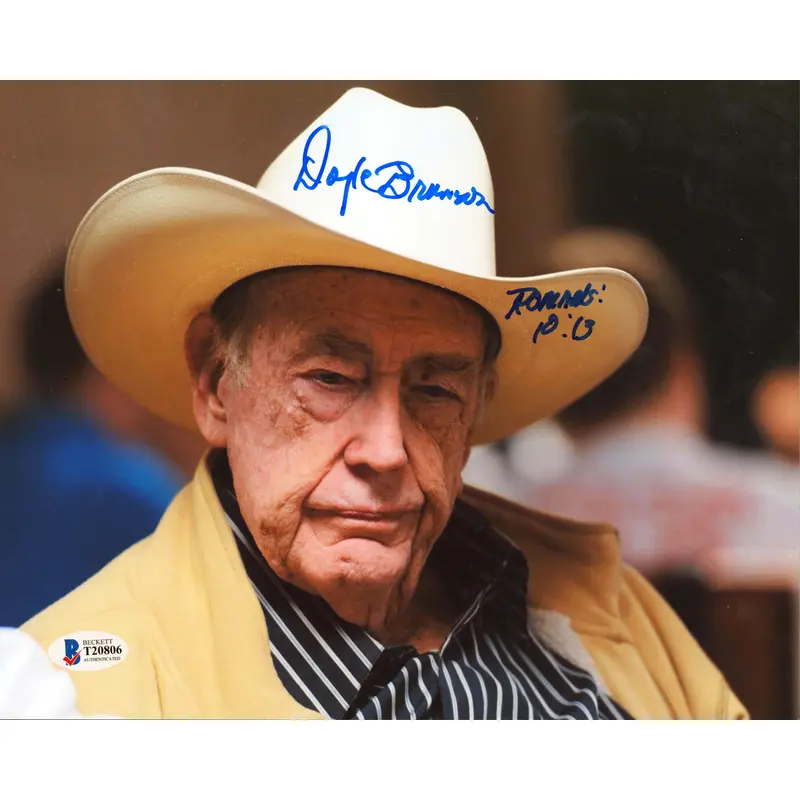 Doyle Brunson "Romans 10:13" Authentic Signed 8x10 Horizontal Photo BAS #T20806