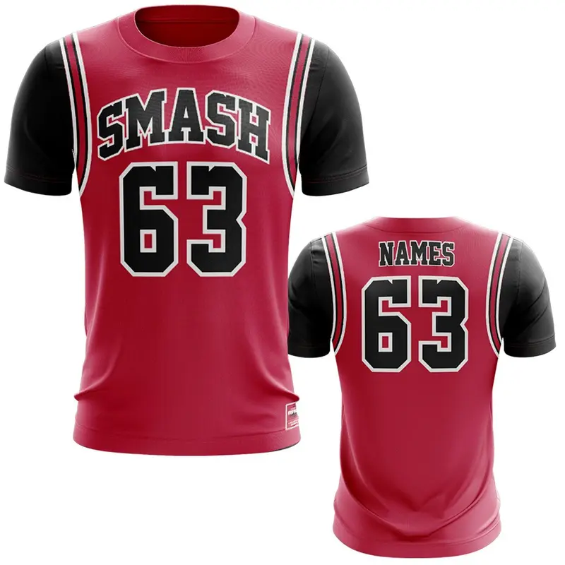 SMASH Basketball Short Sleeve Shirt - Red (Customized Buy-In)