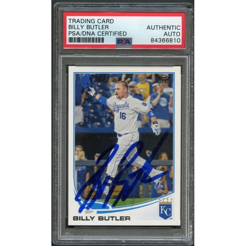 2013 Topps #499 Billy Butler Signed Card Auto PSA Slabbed Royals
