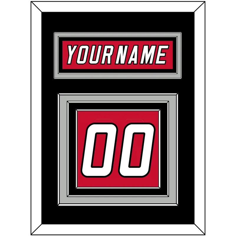 Carolina Nameplate & Number (Back) - Home Red (2007-2013) - Triple Mat 5