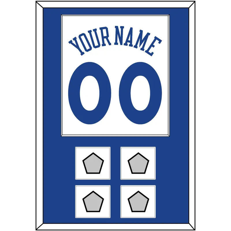 Golden State Name & Number With 4 Finals Patches - Home White (2010-2019) - Single Mat 1
