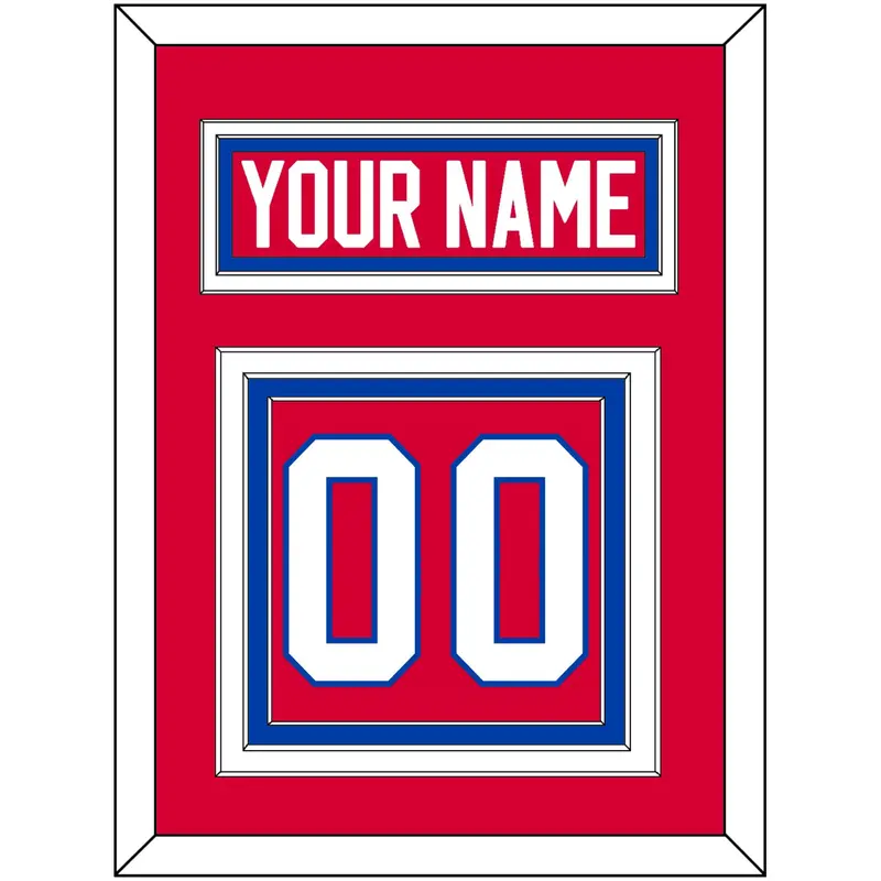 Washington Nameplate & Number (Back) - Road Red (1979-1987) - Triple Mat 2