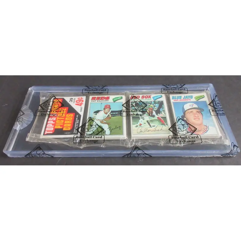 1977 Topps Baseball Unopened Rack Pack (Fisk Top) (BBCE)