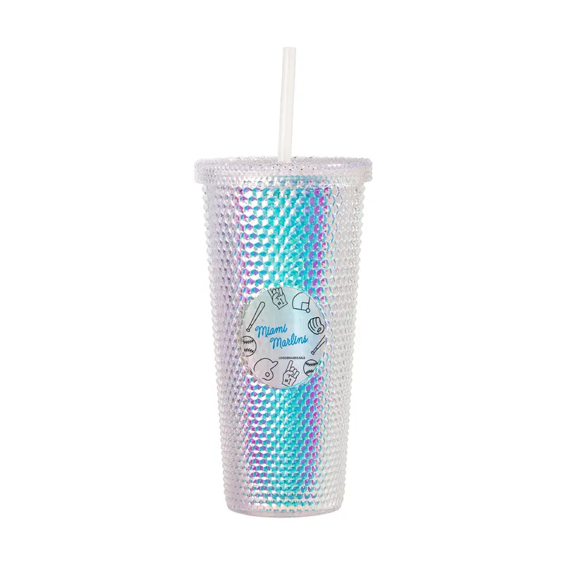 Miami Marlins 24oz Playmaker Iridescent Stud Tumbler