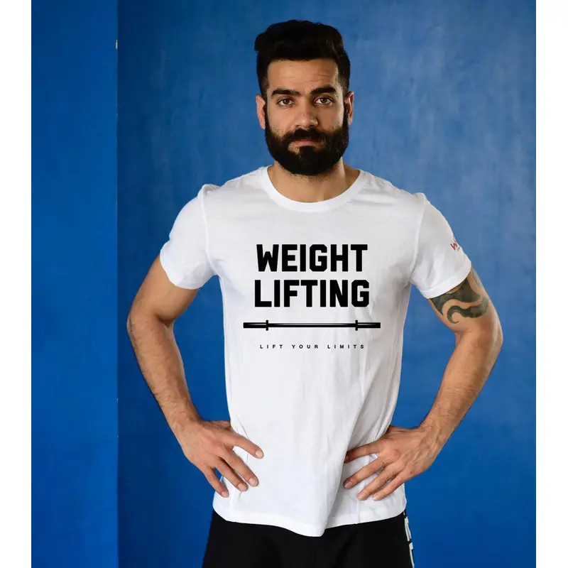 Men's Weight Lifting T-shirt (White) Wod Armour | Kibi Sports