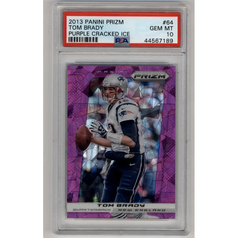Tom Brady 2013 Prizm Purple Cracked Ice #64 29/40 PSA 10 Gem Mint