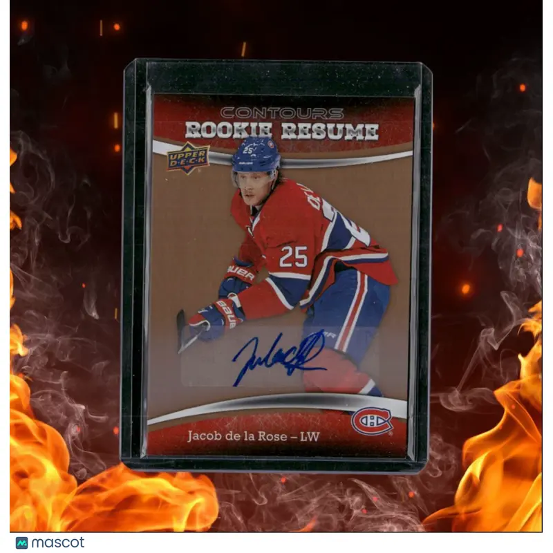 2015-16 Upper Deck Contours Jacob de la Rose Resume Gold Rainbow Rookie Auto